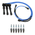 NGK 7mm Wire Set & Denso Iridium Spark Plug Kit for Amanti, Santa Fe (2004–2006)