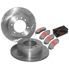 Rear Slotted+Drilled Disc Rotors+4x4 Brake Pads for Nissan Patrol GU Y61