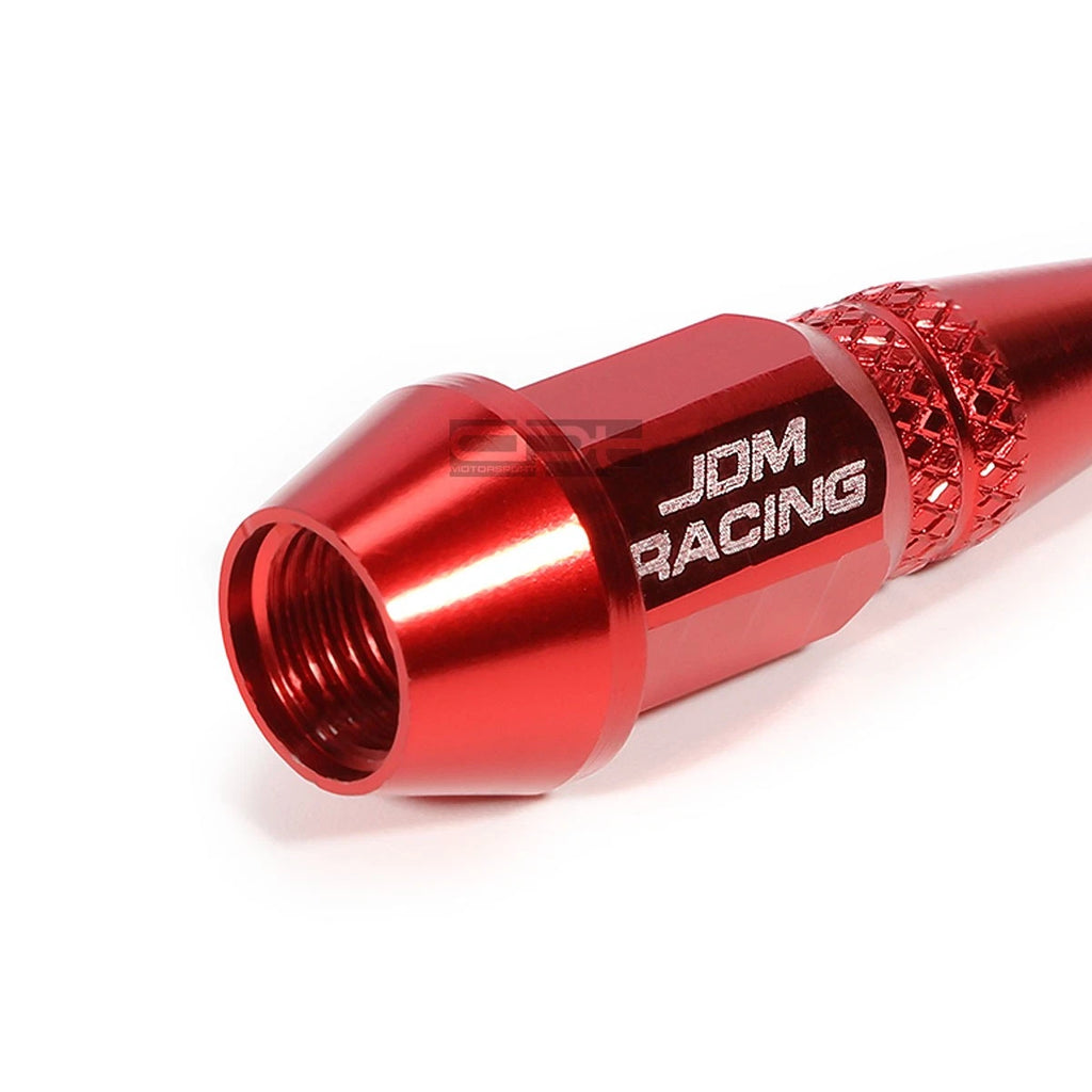 Set of 4 45mm Red Spiky Tire Rim Air Valve Dust Covers for Universal Fit