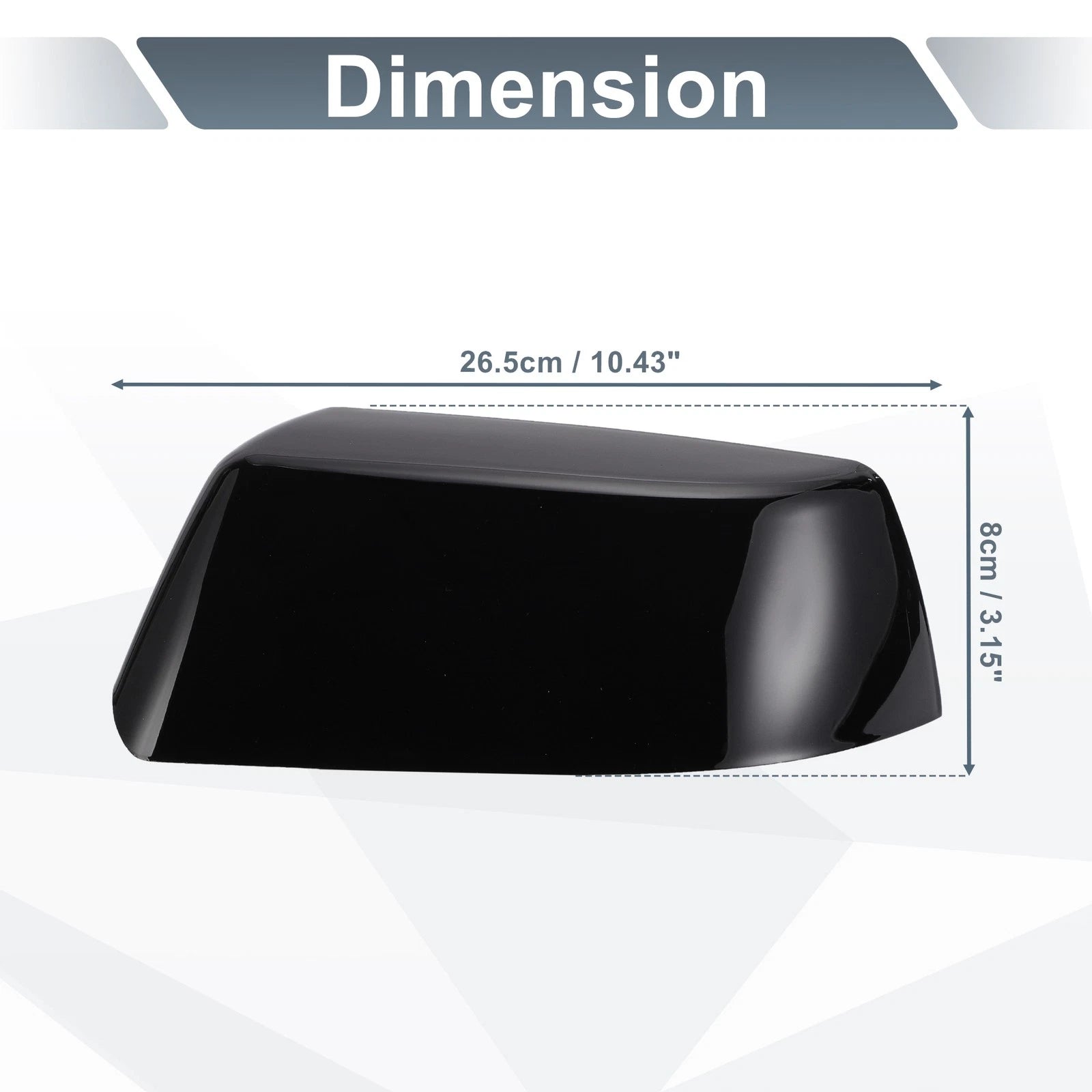 Set of 2 Rearview Mirror Cover Caps Gloss Black for Cadillac Chevrolet GMC