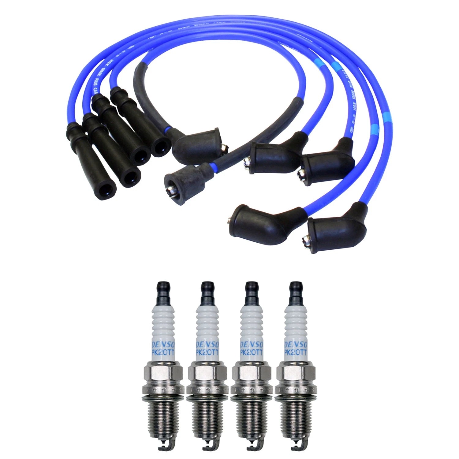 NGK Wire Set & Denso 4 Platinum TT Spark Plugs Kit for Mazda MX-3 (1992–1993)