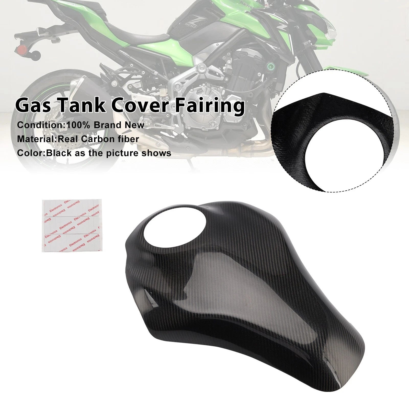 Carbon Fiber Tank Cover Fairing for Kawasaki Z900 (2017–2024)
