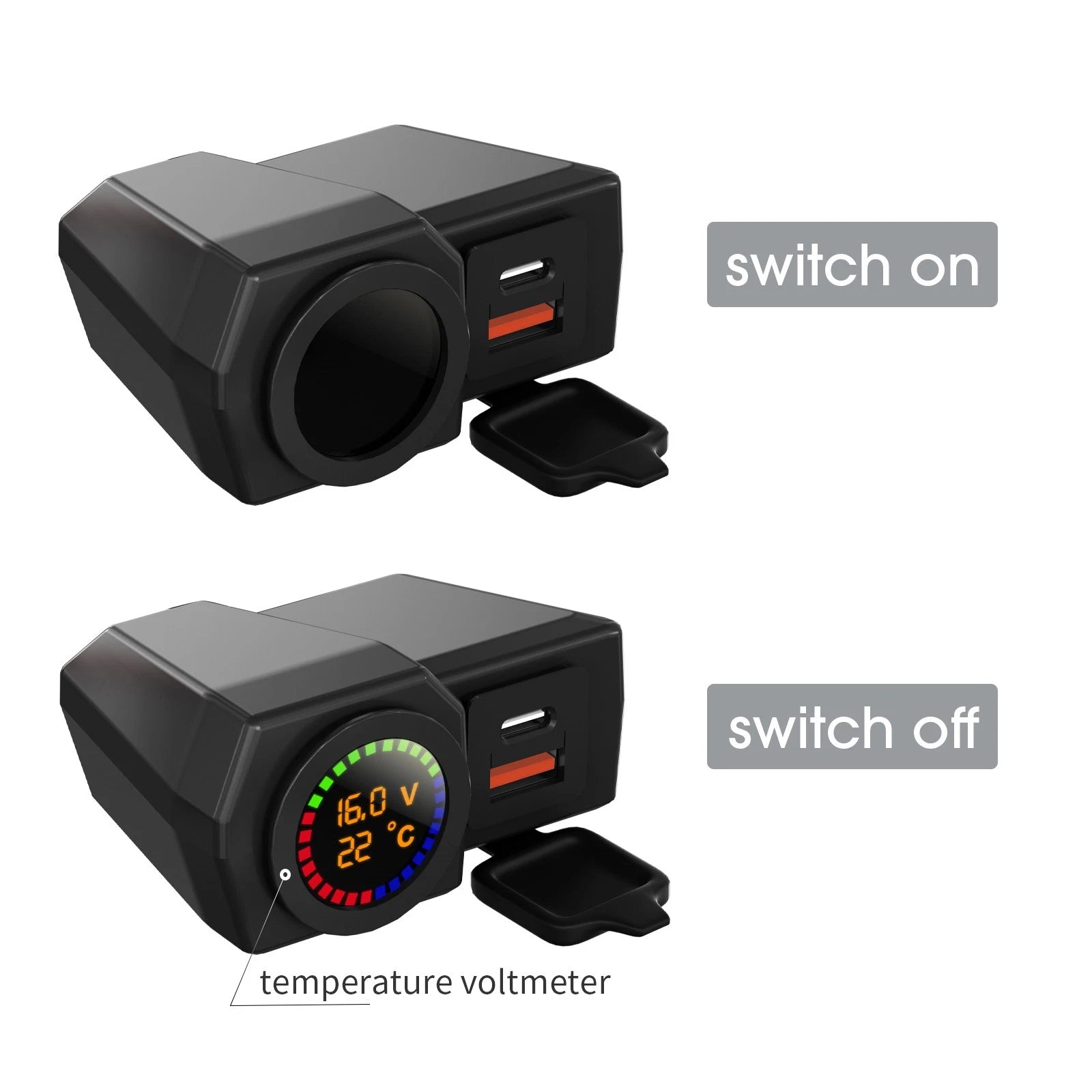 Universal Phone Charge Bracket for Moto Scooter (Volt Temperature Meter)