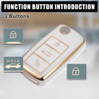 3 Button Remote Control Key Fob Case for Volkswagen Jetta Eos (2006–2014)
