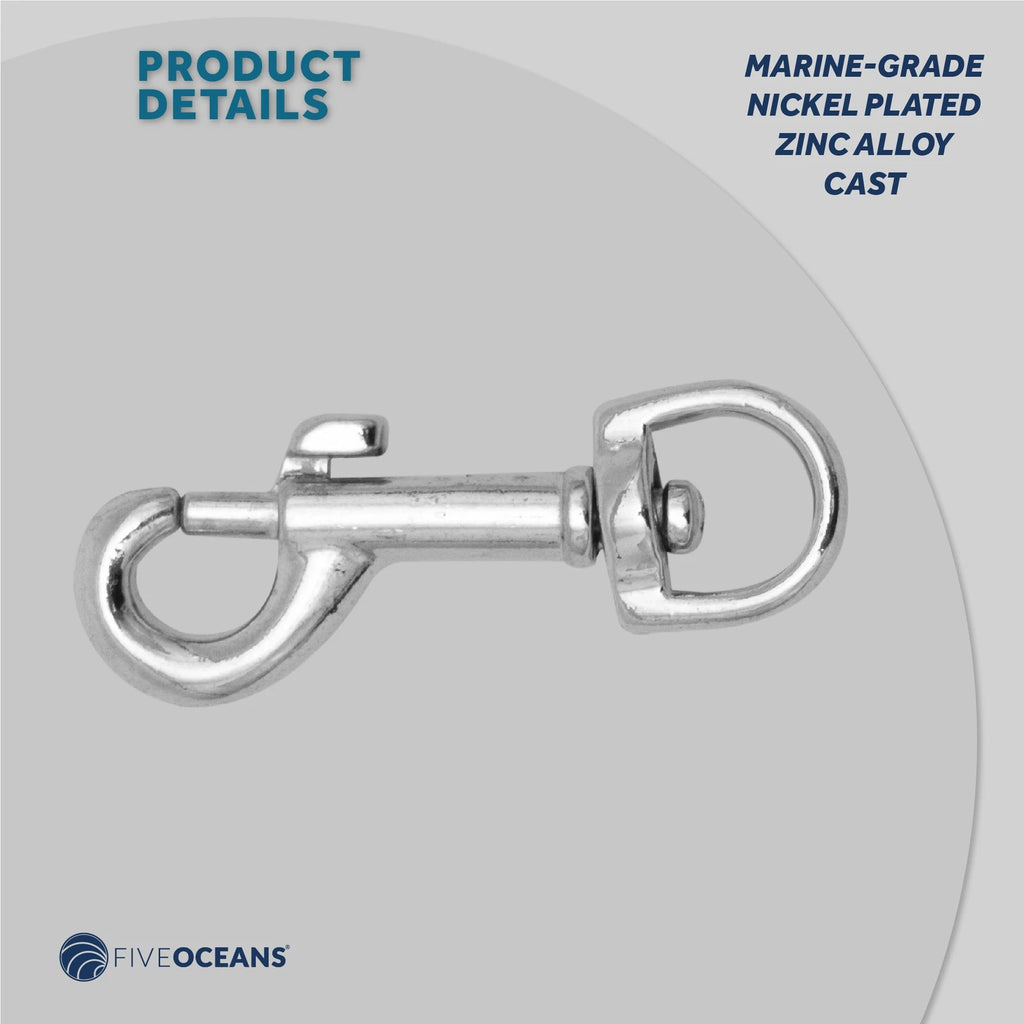 Set of 4 Round Eye Bolt Snap Hooks for Marine Applications