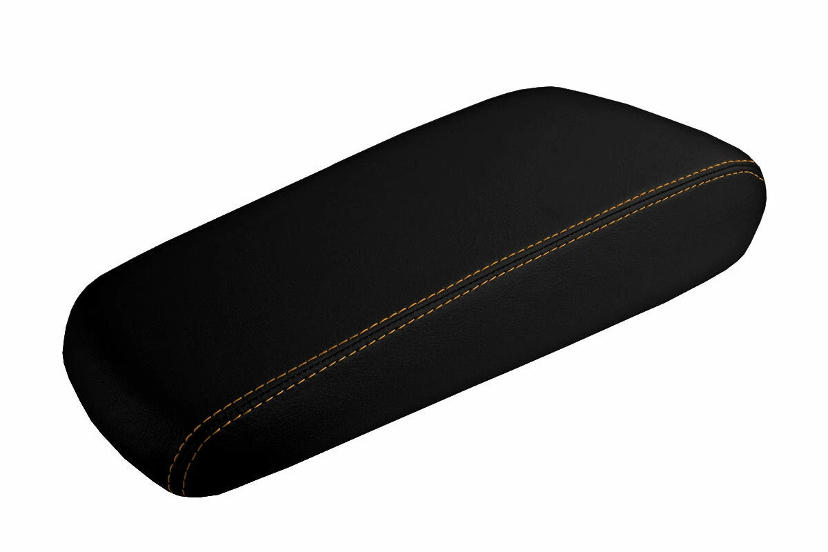 Leather Console Lid Armrest Cover for Dodge Charger (2008–2010) Orange Stitch