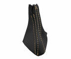 Automatic Shift Boot Cover for Volvo XC90 (2003–2014) Carbon Fiber Beige Stitch