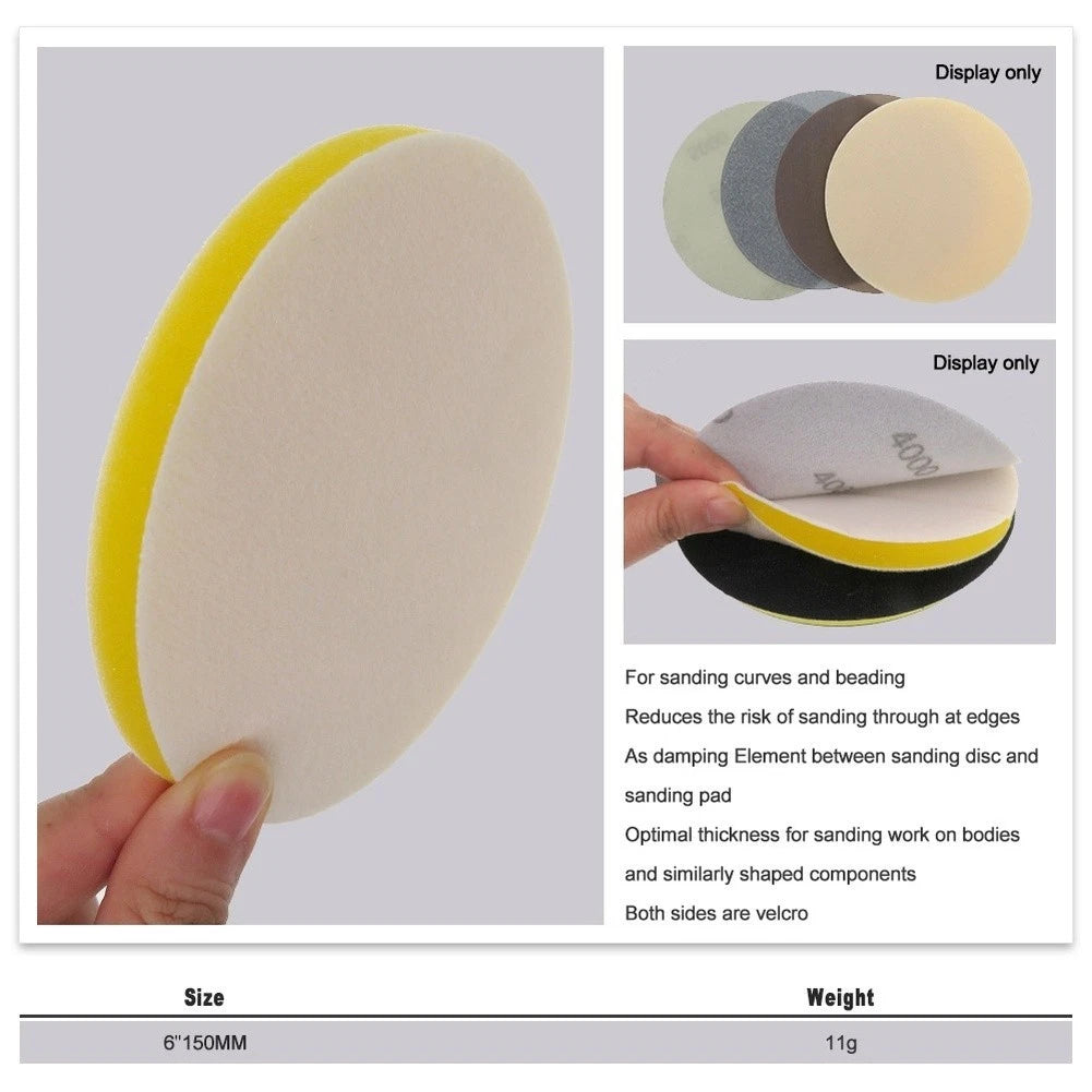 2X Auto Polishing Pad 150mm Double Sided Velvet for Paint Finishing