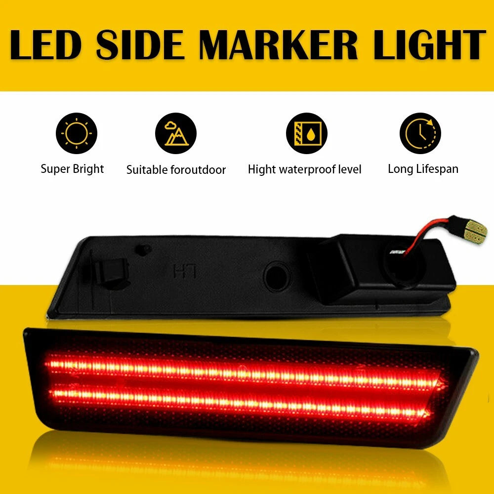 2X Red LED Rear Bumper Side Marker Lights for Dodge Charger (2011–2014)