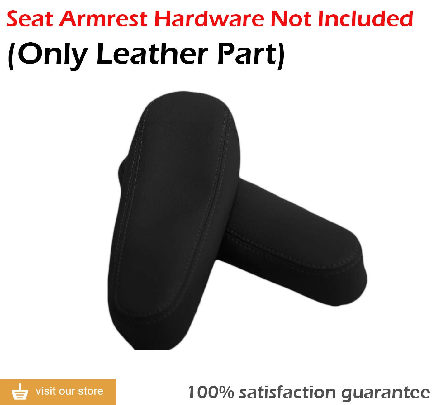 Front Seat Armrest Cover for Honda Element (2005–2011) Black Leather Synthetic