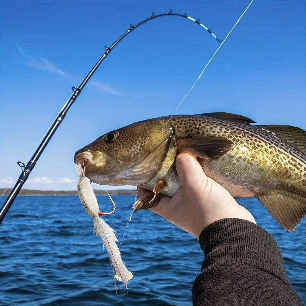 5pcs Fly Fishing Shrimp Lure Bait Hook for Seabass and Trout