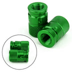 CNC Aluminum Green Anti-Theft Tire Valve Stem Caps for Motorcycle Car Truck Bike