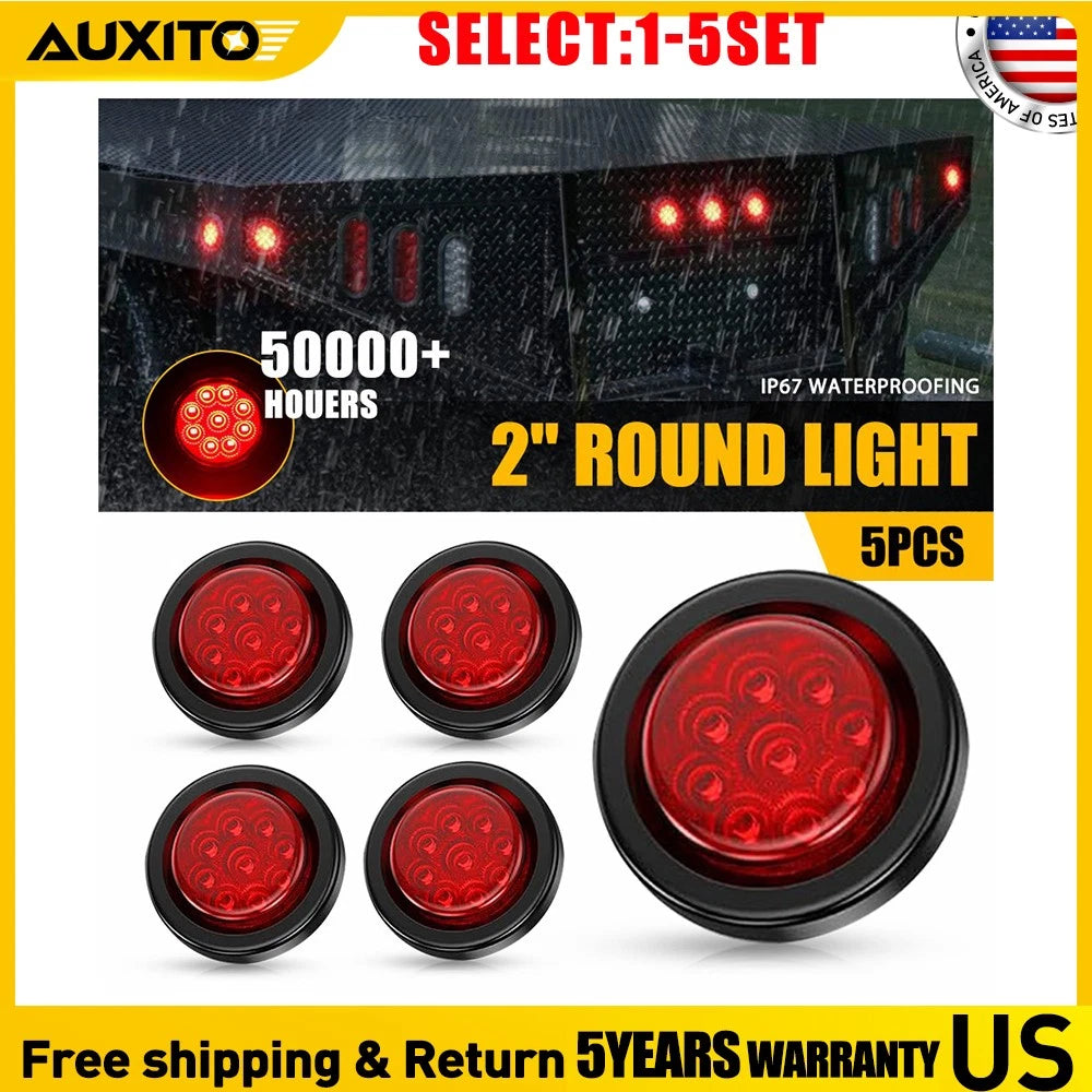 2" Round 9LED Trailer Side Marker Light for Truck (5-25X)