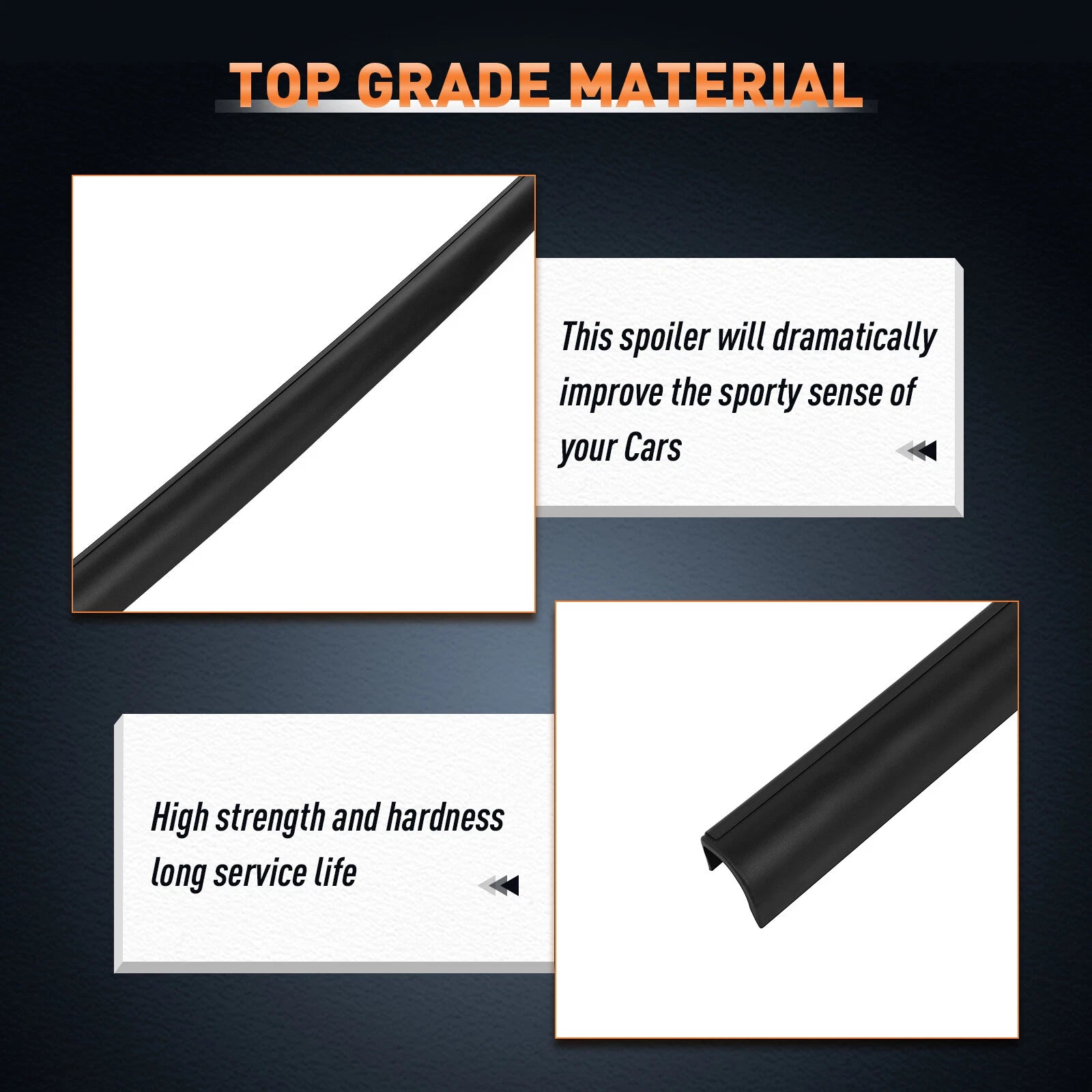Tailgate Molding Spoiler Protector Cover Cap for F-250 Super Duty (1999–2005)