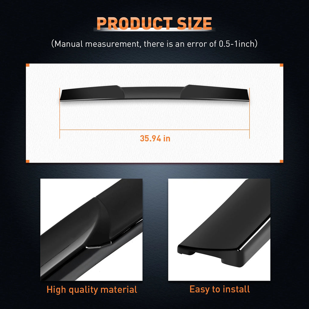 Adjustable Window Roof Spoiler Lip Glossy Black