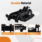 Black Steel Grapple for Mini Excavator (0.8T–1.8T)