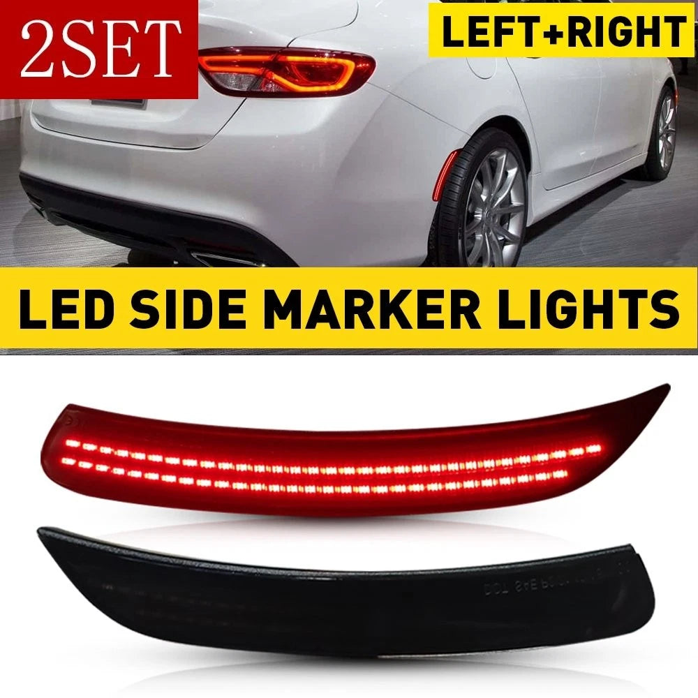 Set of 2 Smoked LED Side Marker Lights for Chrysler 200 (2015–2017)