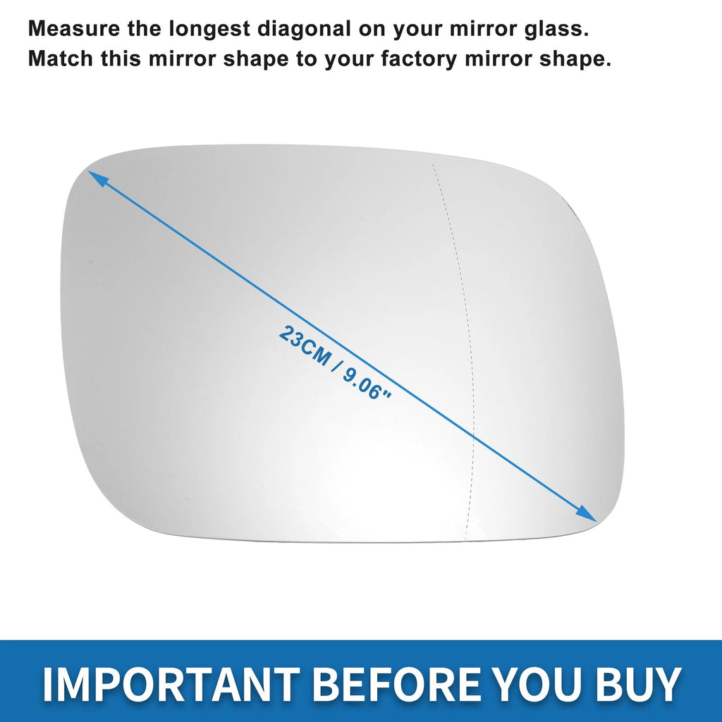 Heated Right Side Mirror Glass for Volkswagen Touareg (2002–2006)
