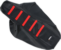 Ribbed Seat Cover for Honda CR80/85 (1996–2007) - Black/Red Ribs