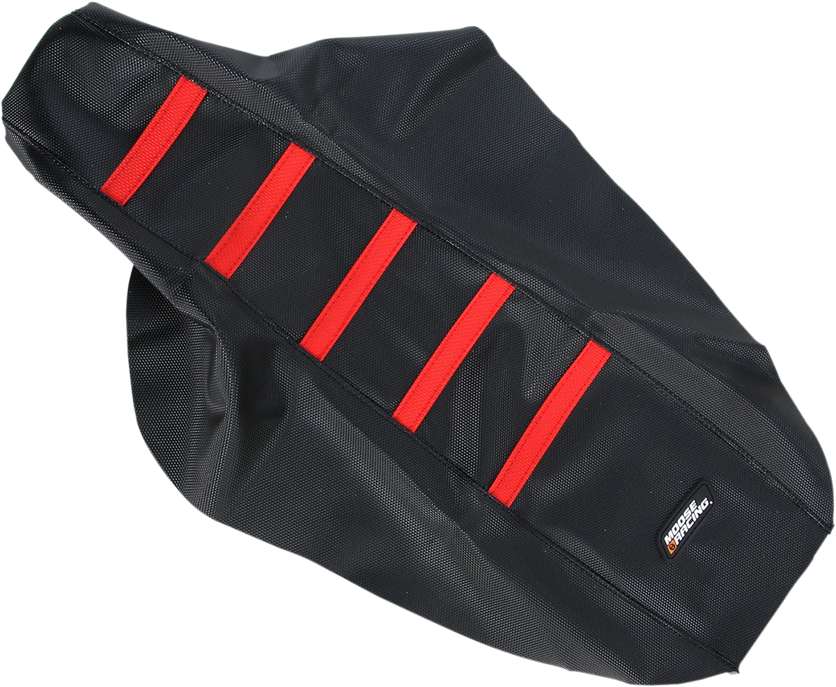 Ribbed Seat Cover for Honda CR80/85 (1996–2007) - Black/Red Ribs