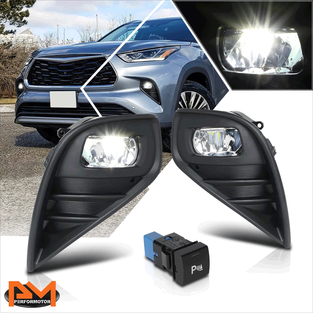 Clear Lens LED Front Driving Fog Lights for Highlander (2020–2024)