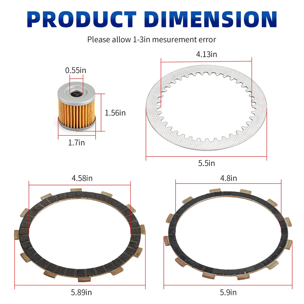 Clutch Friction Plates & Gasket Kit for Suzuki QuadSport Z400 (2003–2008)