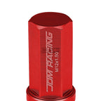 20 PCS Closed End M12x1.5 50mm Tall Red Aluminum Lug Nuts + Adapter