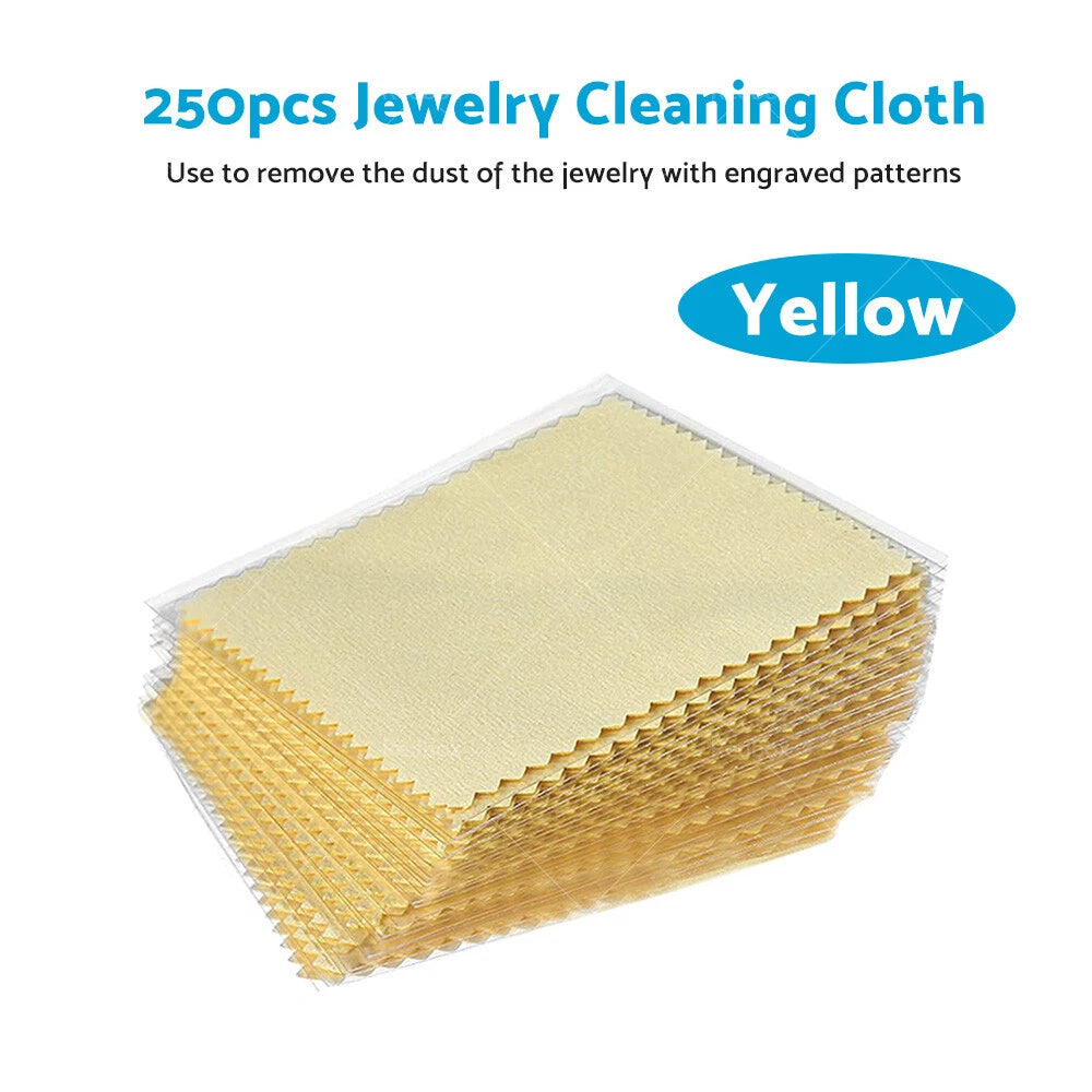 250PCS Jewelry Cleaning Cloth for Silver Gold Brass Coin Ring