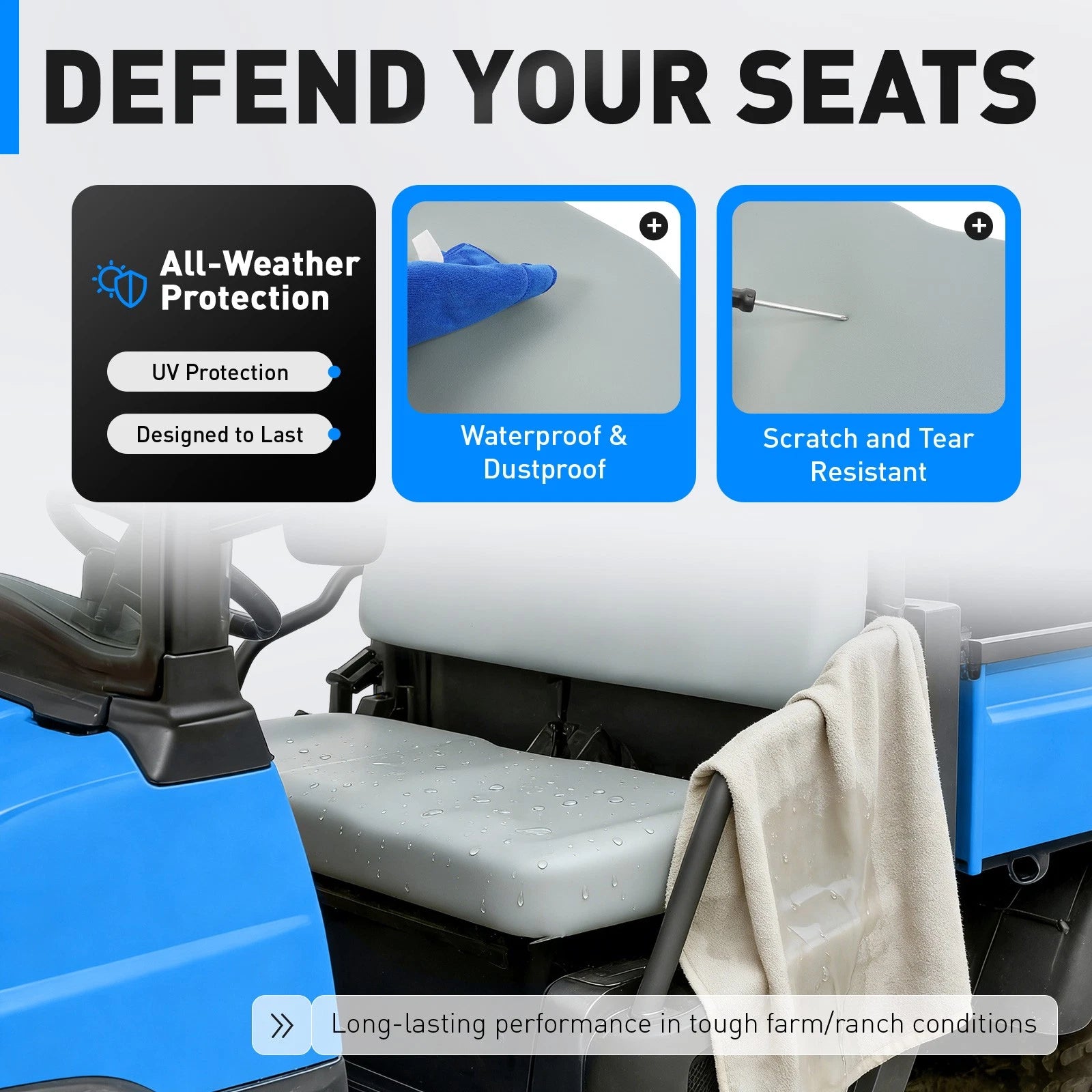 Seat Bottom Cushion for Kubota RTV900W 900T 900R 1140 Series (2004–2018)