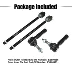 4 x Front Inner Outer Tie Rods for Dodge Challenger Charger (2011-2019)