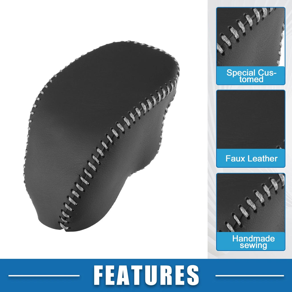 Gear Shifting Knob Cover for Toyota RAV4 (2019–2023) Black Gray Stitches