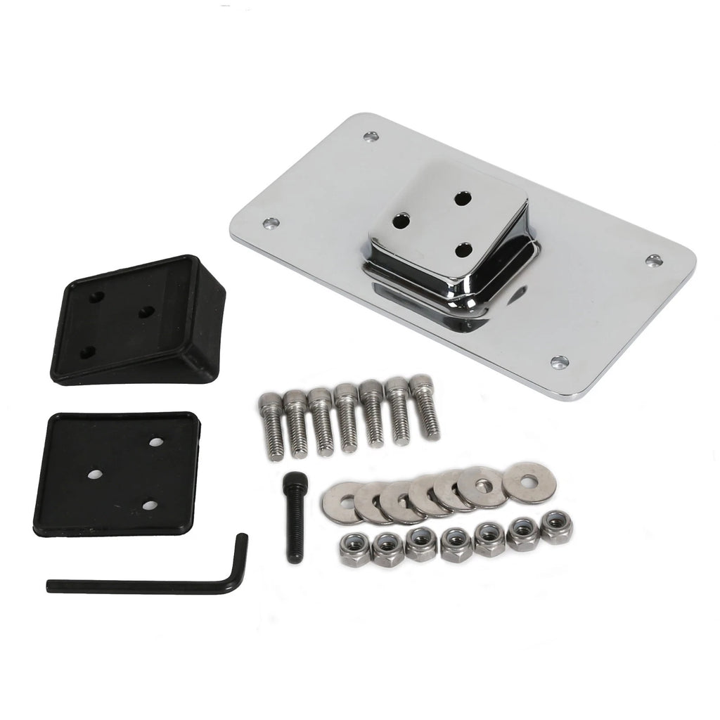 Chrome Laydown License Plate Mounting Bracket for Harley Sportster Dyna Softail