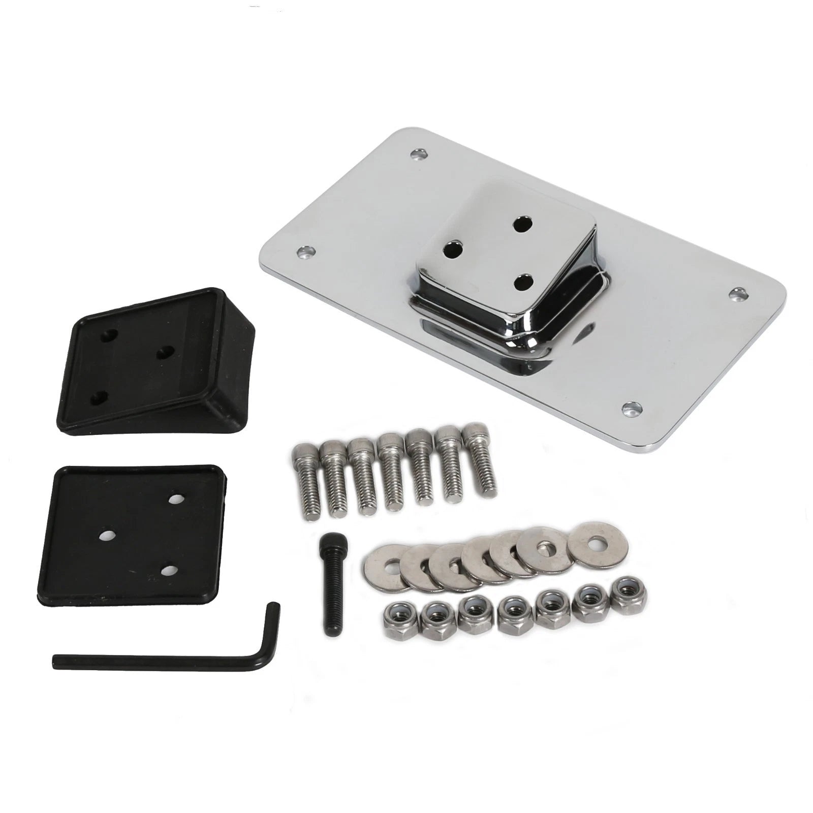 Chrome Laydown License Plate Mounting Bracket for Harley Sportster Dyna Softail