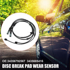 2X Disc Brake Pad Wear Sensor for BMW X6 (2011–2019) 34356792567