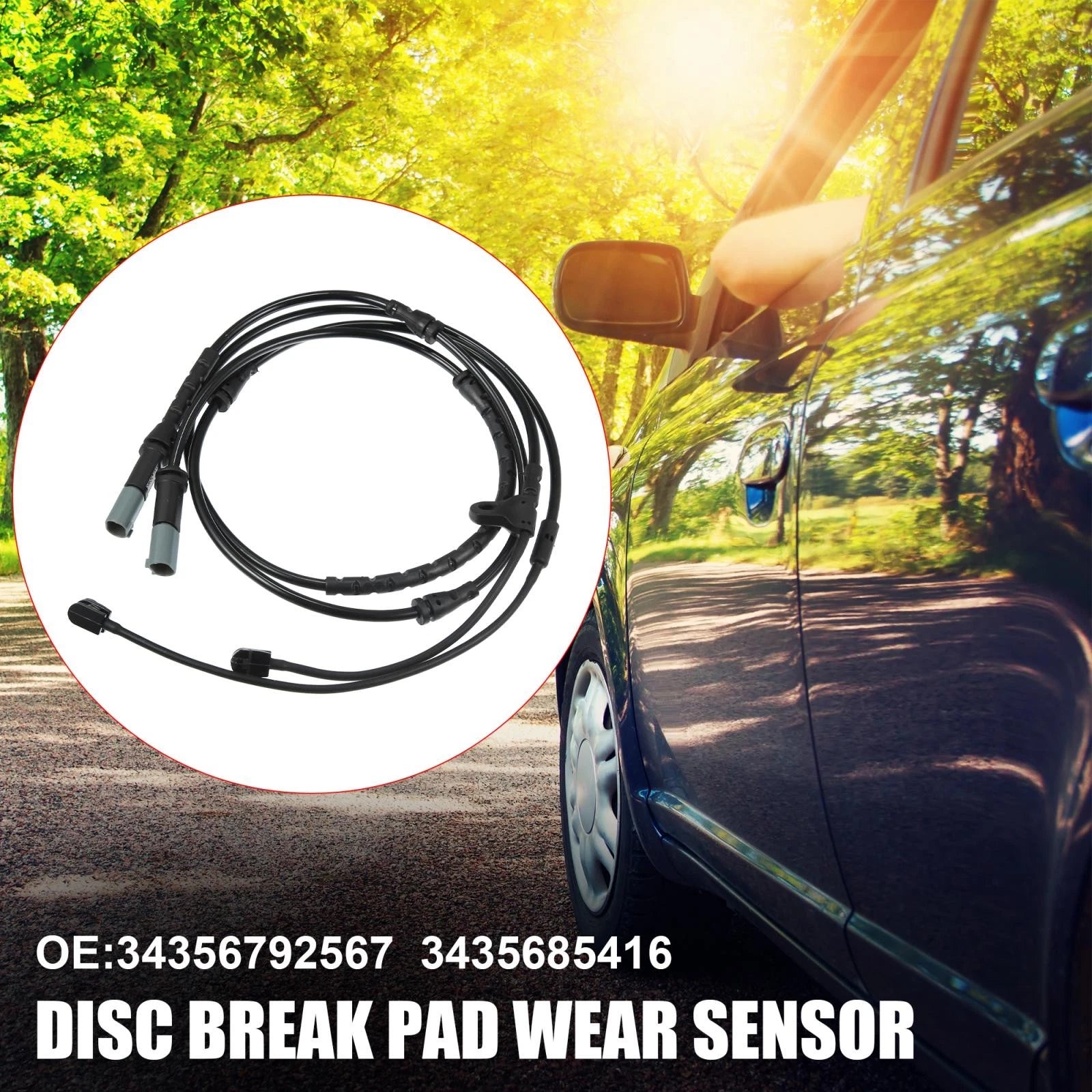 2X Disc Brake Pad Wear Sensor for BMW X6 (2011–2019) 34356792567