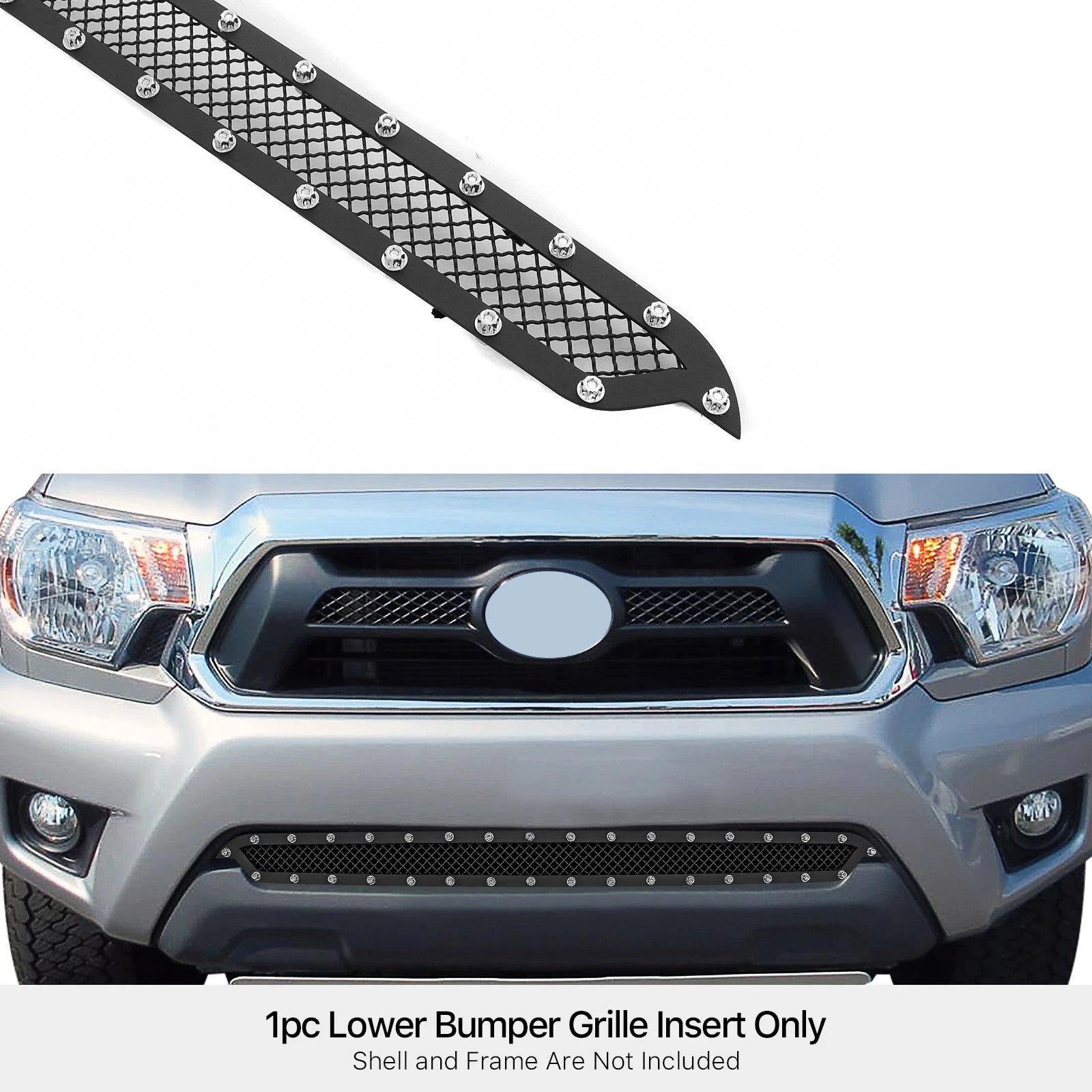 Stainless Black Mesh Rivet Grille for Toyota Tacoma (2012-2015)