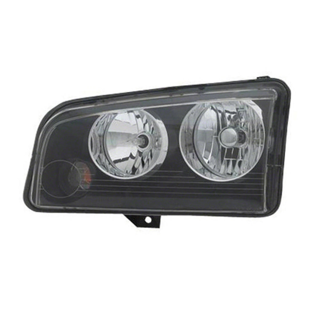 Driver Side Halogen Head Light Assembly w/o Clear Lens Over Amber Signal Bulb