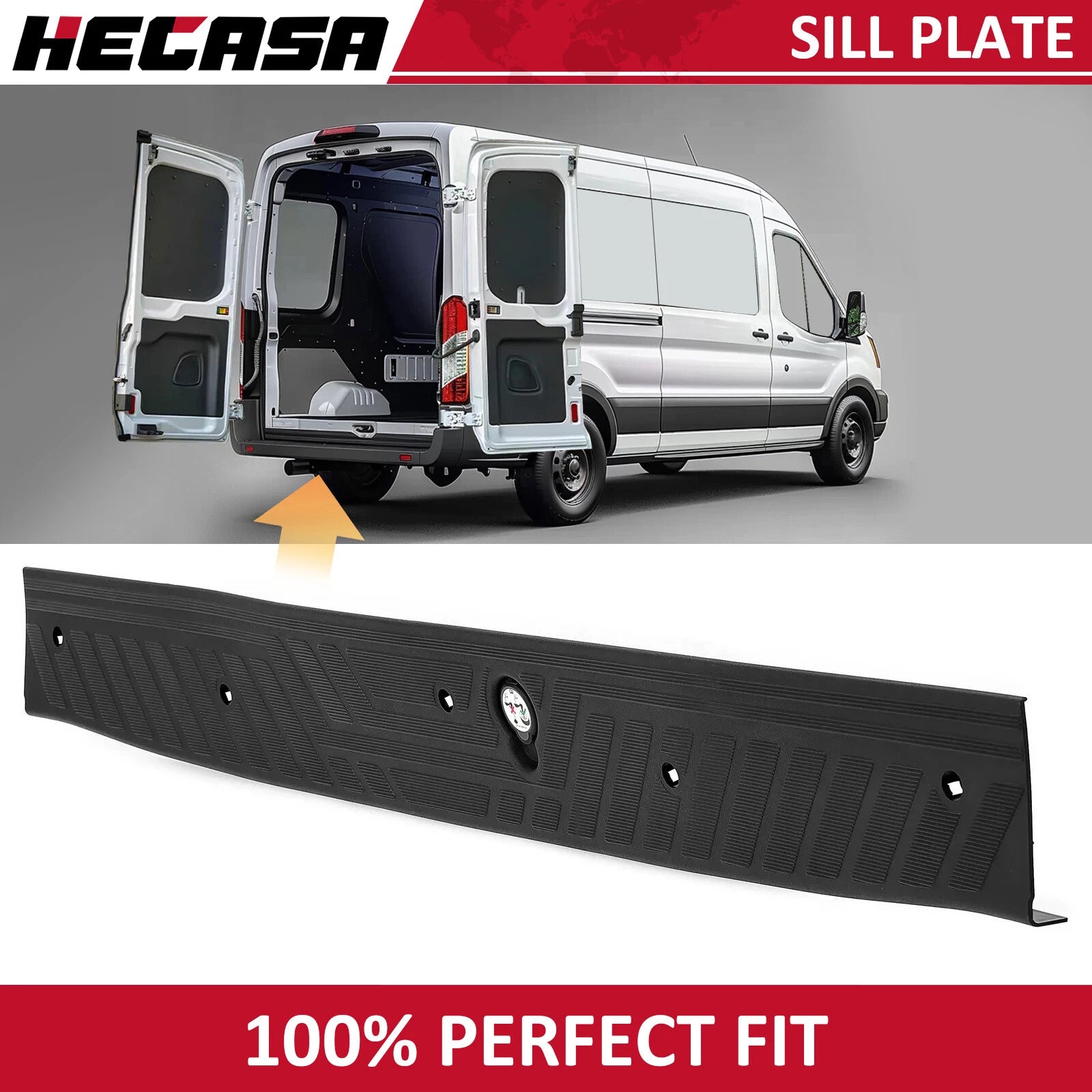 Rear Door Sill Trim Plate for Ford Transit 150/250/350HD (2015–2025)