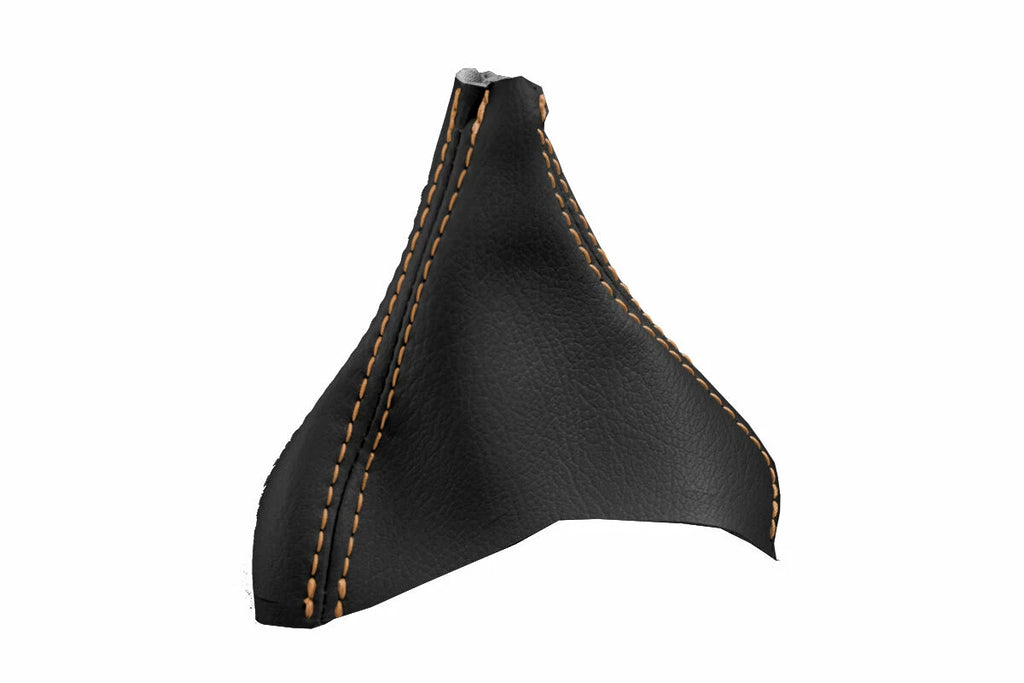 Leather Automatic Shift Boot Cover for Volvo XC90 (2003–2014) Black Orange Stitch