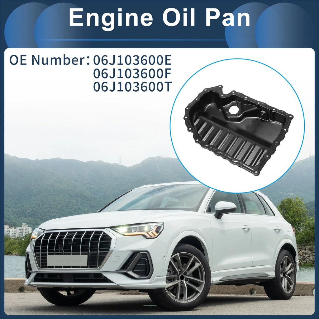 1 Pc Engine Oil Pan No.06J103600E for Audi Q3 (2015–2018) Iron Black