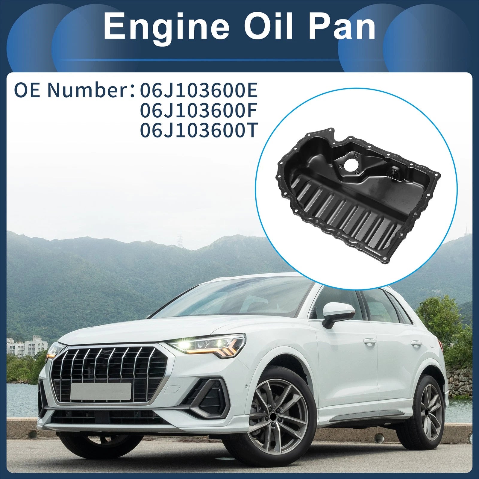 1 Pc Engine Oil Pan No.06J103600E for Audi Q3 (2015–2018) Iron Black