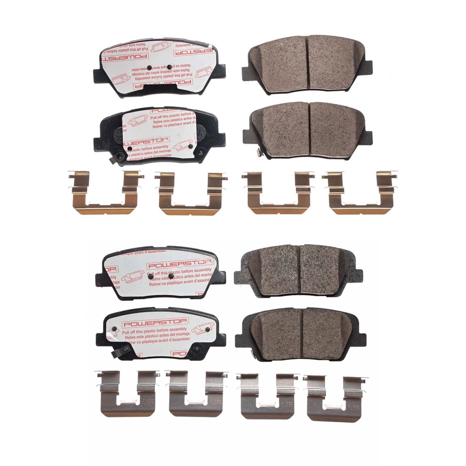PowerStop Front & Rear Carbon Fiber Ceramic Brake Pad Kit for Santa Fe, Sorento (2013–2020)