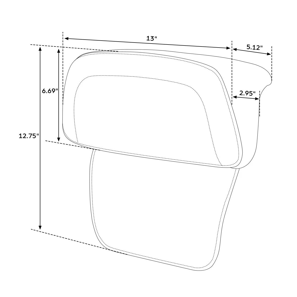 Chopped Razor Backrest Pad for Harley Touring (2014–2025)