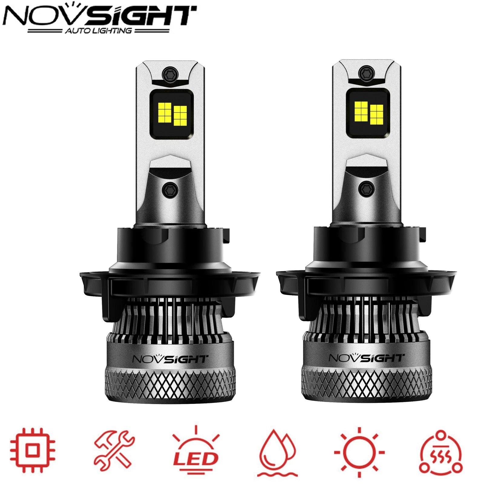 2X H13 9008 LED Headlight Bulbs Kit for 40000LM 6500K