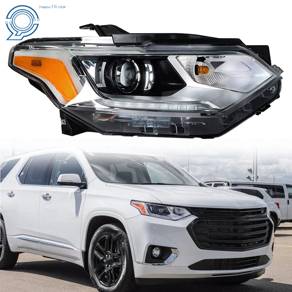 HID LED Chrome Right Headlamp for Chevy Traverse (2018–2020)