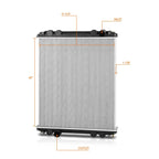 OE Style Aluminum 2-Row Radiator for Freightliner Century Class/Columbia (1996–2011)
