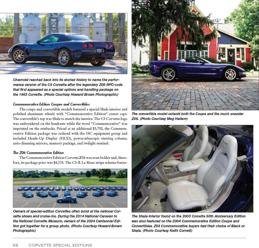 Corvette Special Editions Book for Chevrolet Corvette (1963-2023)