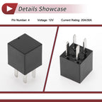 Set of 4 Multi-Purpose Relays for Mitsubishi Eclipse (2000–2012) No. 8627A008 12V 20A/30A