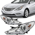2X Headlight Assembly for Hyundai Sonata (2011–2014) Chrome