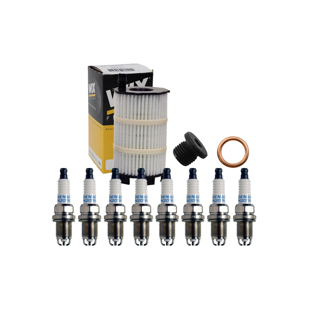 Wix Engine Oil Filter & Denso Spark Plugs Set for Audi A6 A8 S5 (2005–2012)